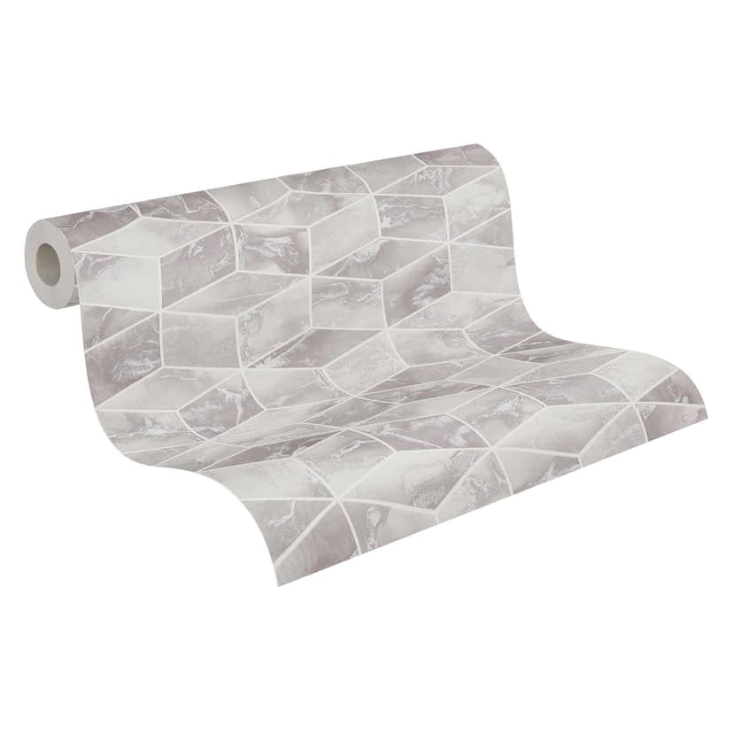 Livingwalls non-woven tapet Metropolitan Stories 3D-tapet marmorlook Alena St Petersburg grå, vit