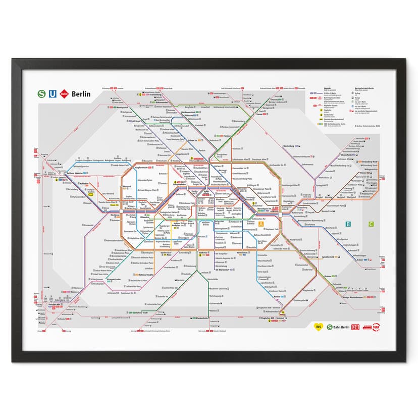 Poster BVG Berlin - Nätverkskarta Berlin