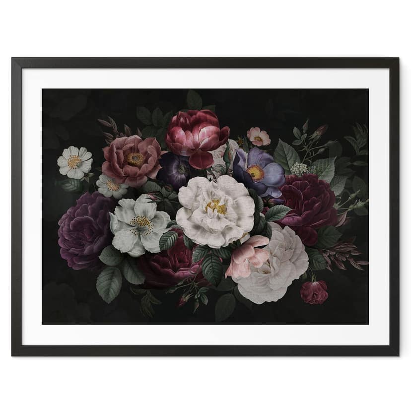 Poster Blommor Stilleben i Redouté Stil - Bloomery Decor