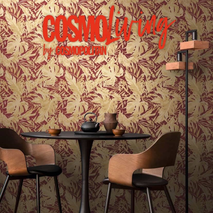 COSMOPOLITAN Djungel Icke-vävd tapet bordeaux röd guld beige - modern design tapet