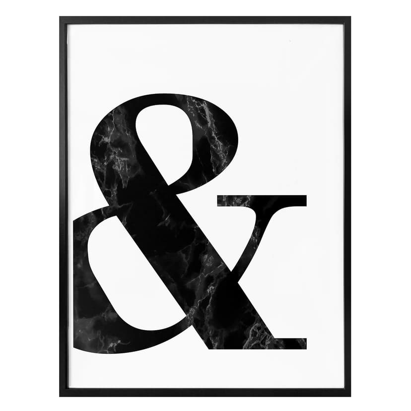 Poster Ampersand i svart marmor
