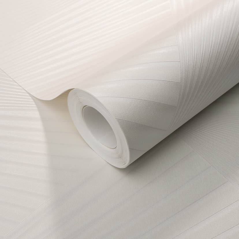 Non-woven tapet med grafiska prover och metallic-effekt i vitt