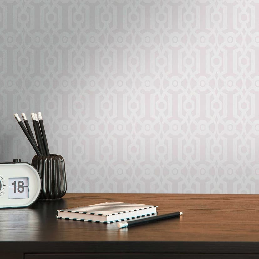 Retro tapet i grafisk stil gräddgrå - vintage non-woven tapet geometrisk