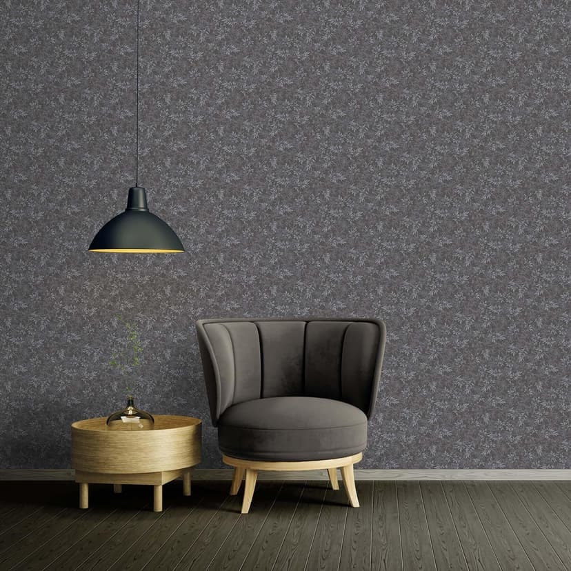 Floral Black Grey - non-woven tapet A.S. Création
