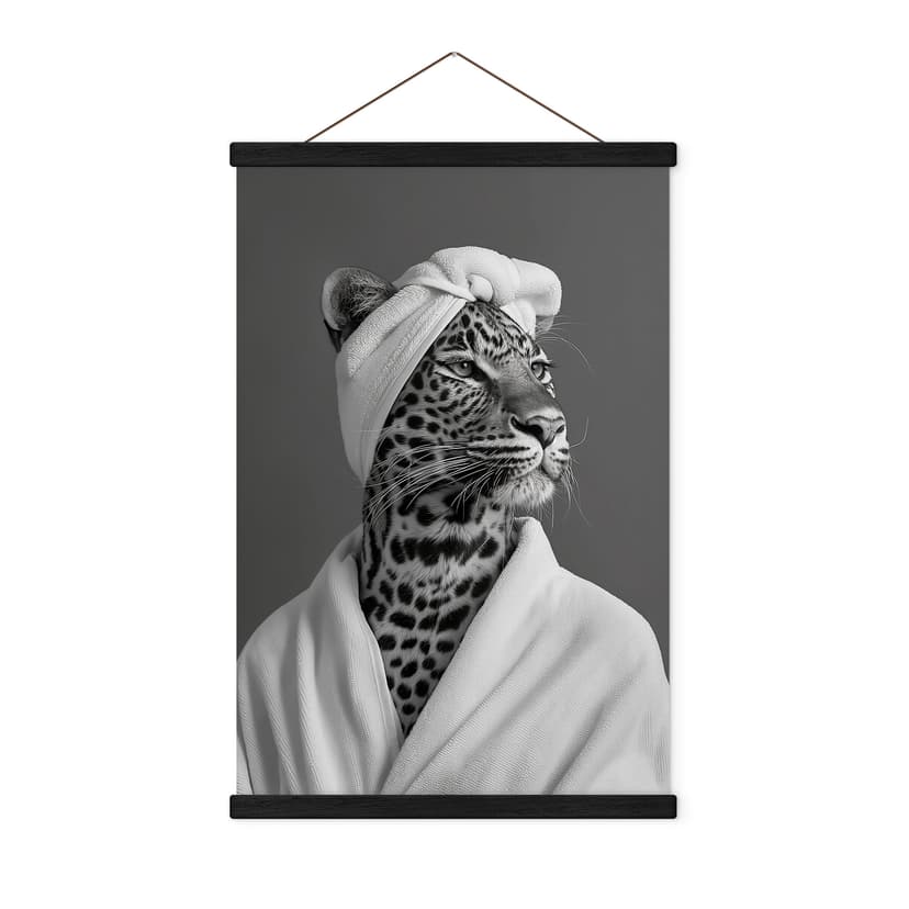 Royale spa time-out Textil poster med leopard - Rahner