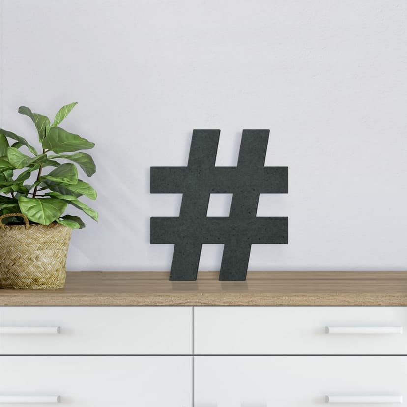 Väggdekorationer i trä skylt Hashtag