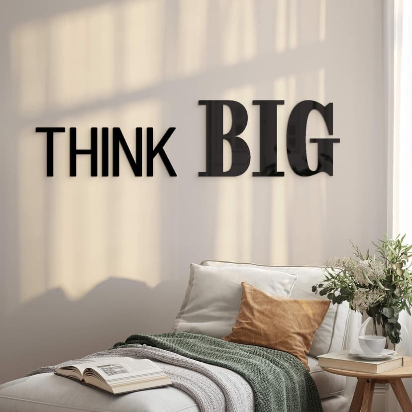 3D-dekoration med ordspråket THINK BIG - akryldekoration