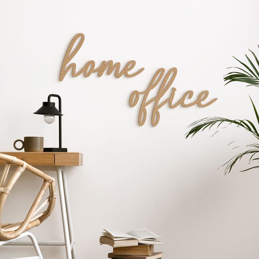 3D-bokstäver Home Office - MDF natur