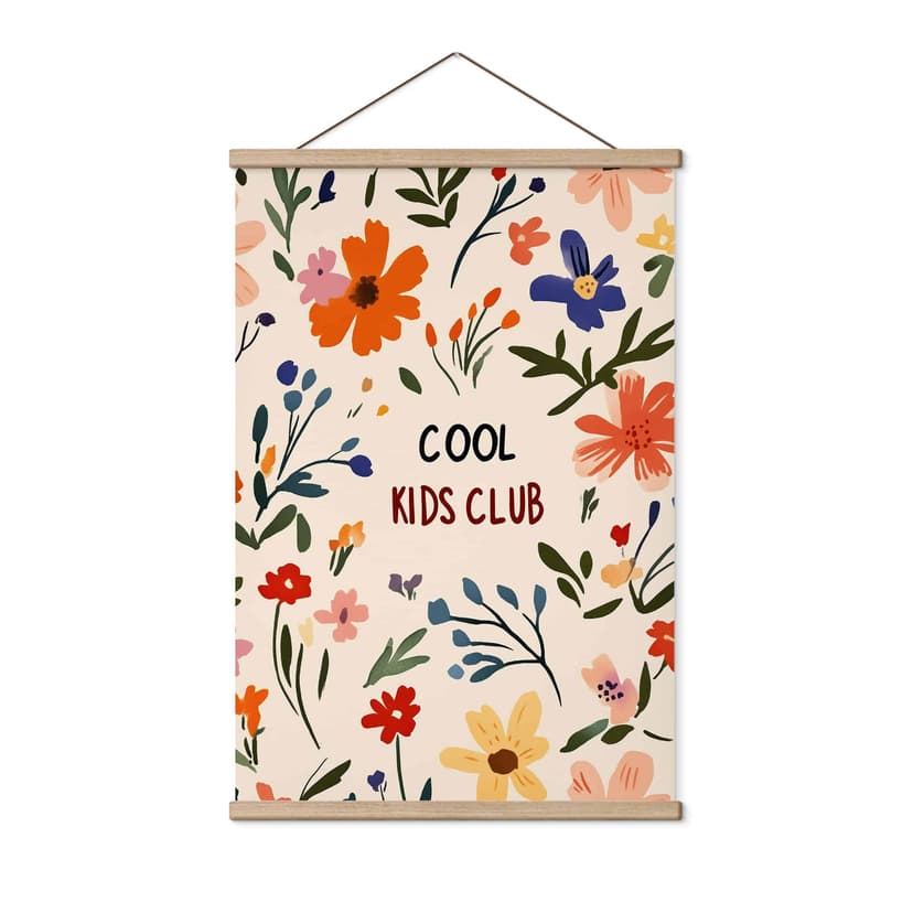 Textil poster Cool Kids Club Färgglada blommor - Treechild