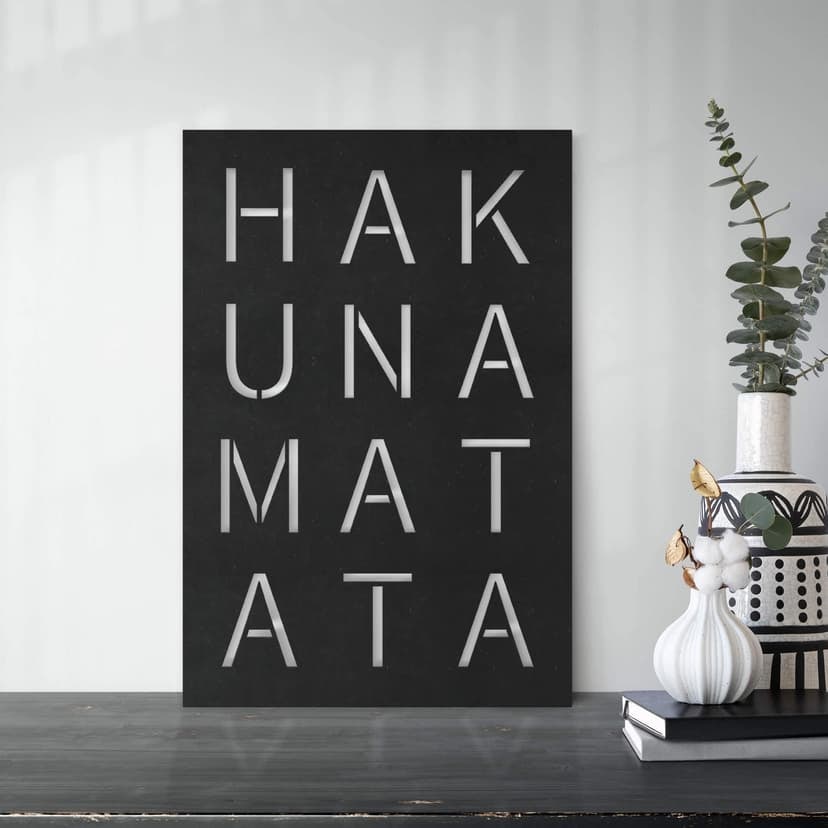 MDF - Väggdekorationer i trä Hakuna Matata-bräda