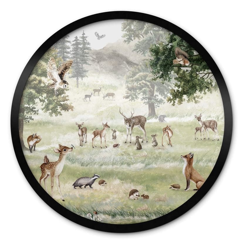 Barnposter Kikki Belle - Forest fun - Rund