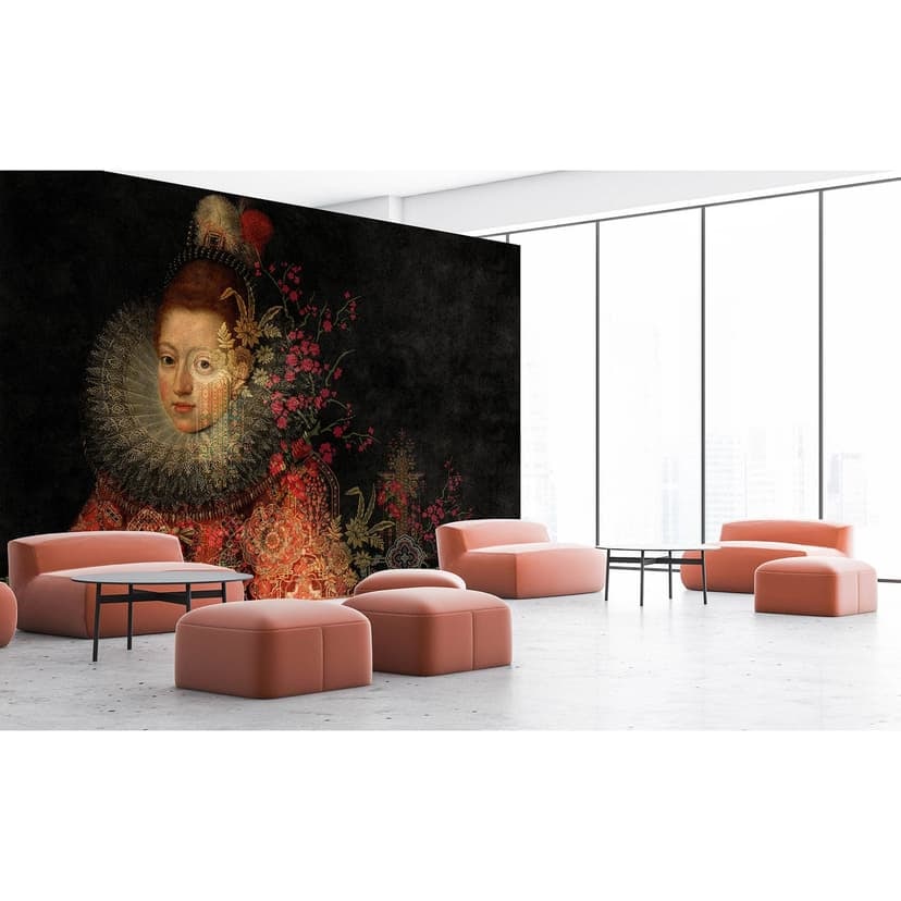 Livingwalls Fototapet Walls by Patel 3 In The Gallery 1 svart, orange, röd, beige, grön