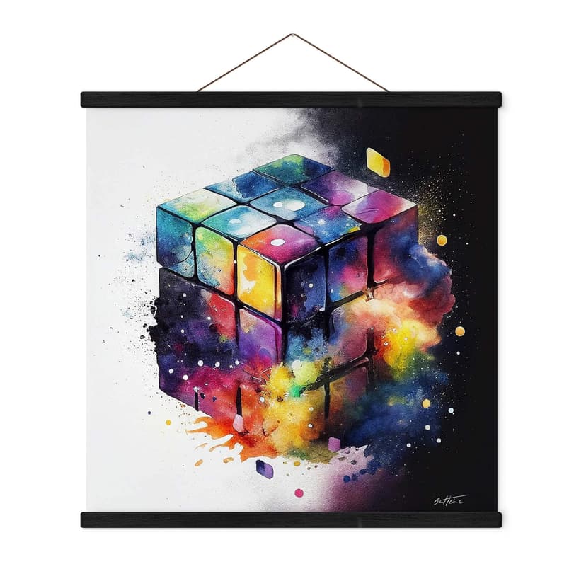 Textil poster Heine - Magisk kub - Rubiks kub - Fyrkant