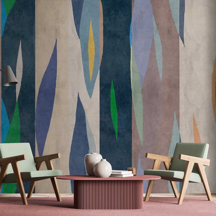 Fototapet med abstrakt konst och färgspel - modern non-woven tapet
