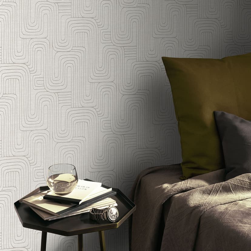 Grafisk tapet Opus beige