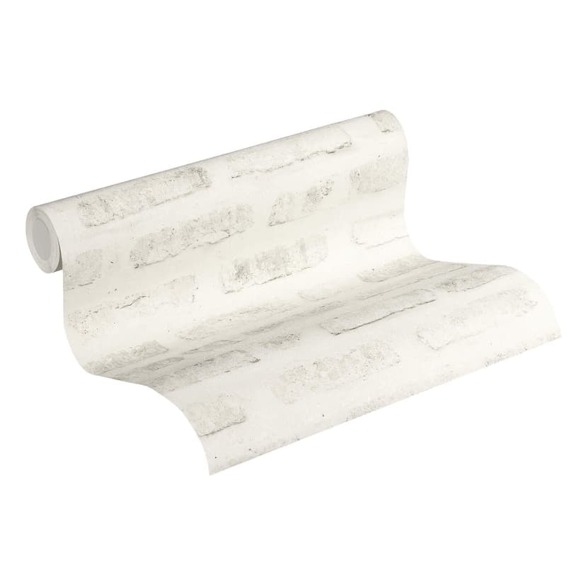 Livingwalls non-woven tapet New Walls Loft Living tapet i stenlook tegelgrå, vit
