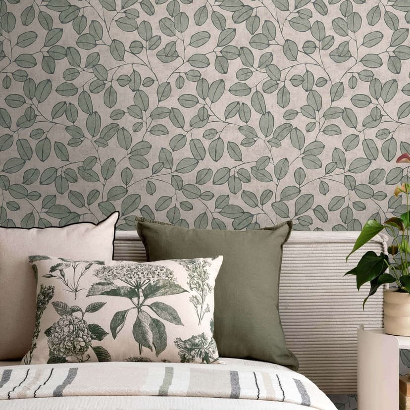 Elegant non-woven tapet - slående prov i stengrått och naturfärgad ton