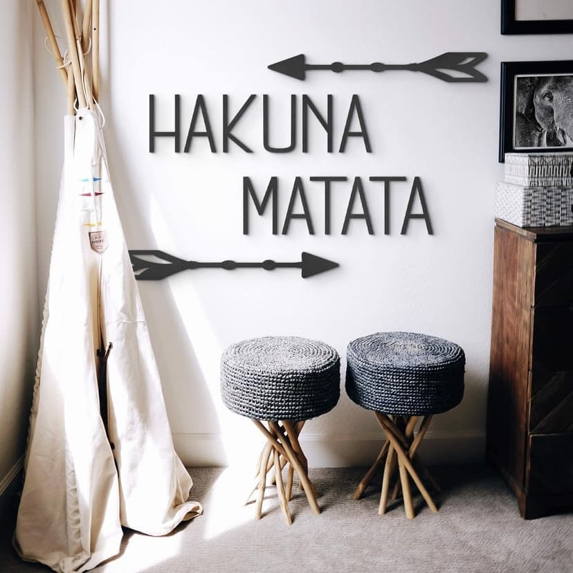 MDF - Väggdekorationer i trä Hakuna Matata med pilar