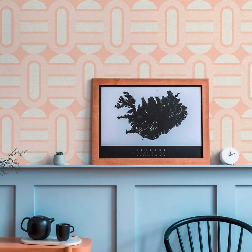 Grafisk tapet gräddvit - vintage non-woven tapet i retrolook - mönstrad tapet