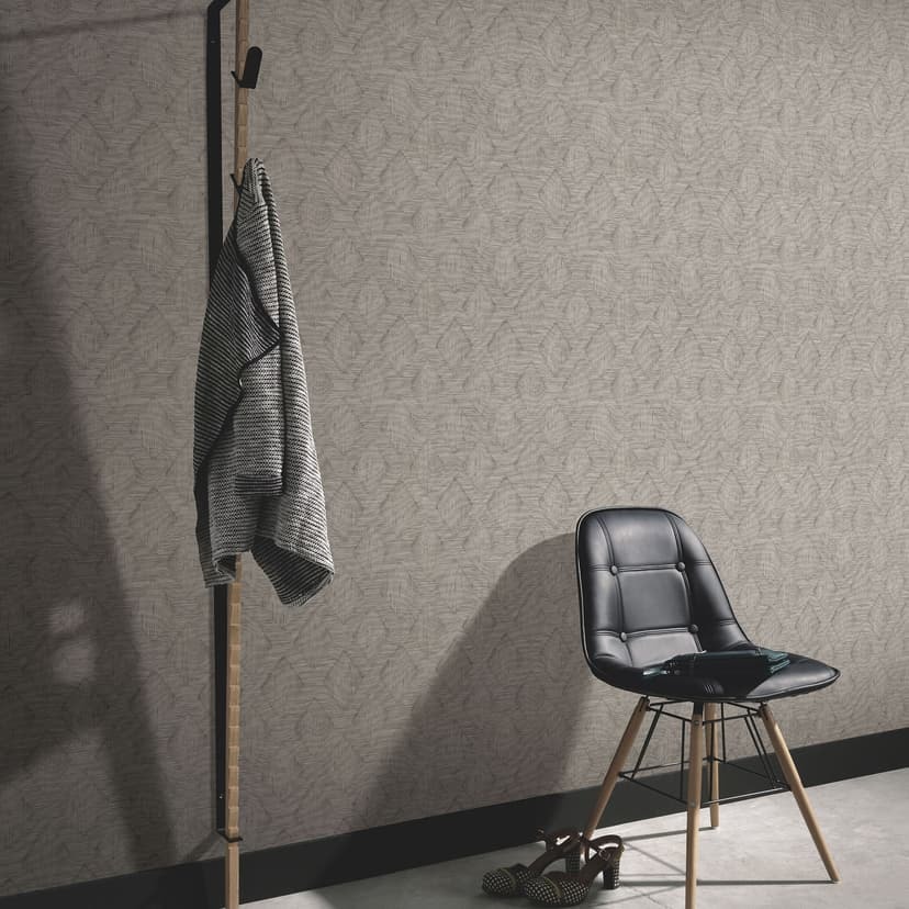 Icke-vävd tapet, grafisk tapet Secret Garden taupe
