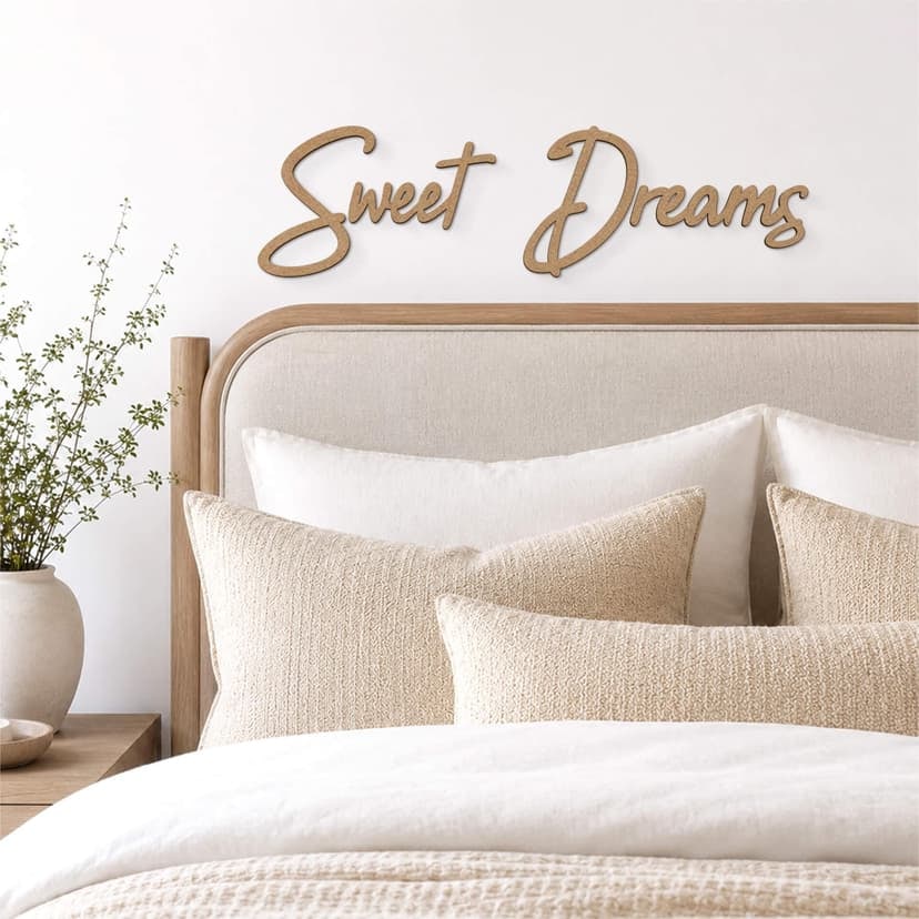 3D-dekorativa bokstäver "Sweet Dreams" - MDF-trädesign för modern väggdesign