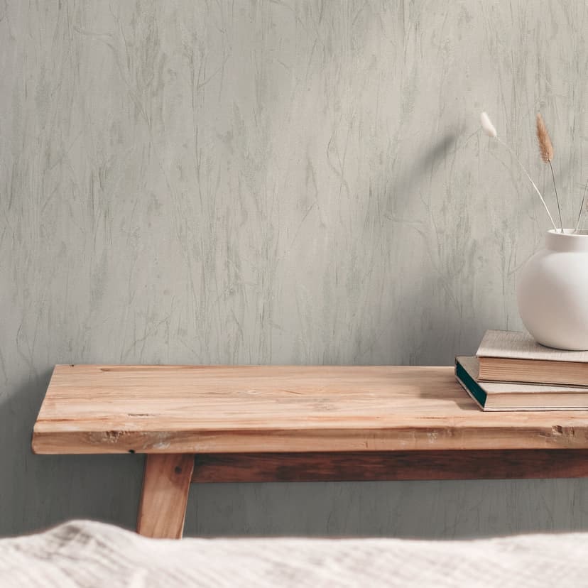 Botanisk tapet gräs motiv beige grå - ljus Icke-vävd tapet med naturdesign