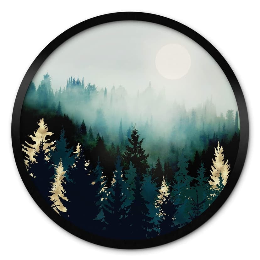 Poster SpaceFrog Designs - Dimmig skog - Rund