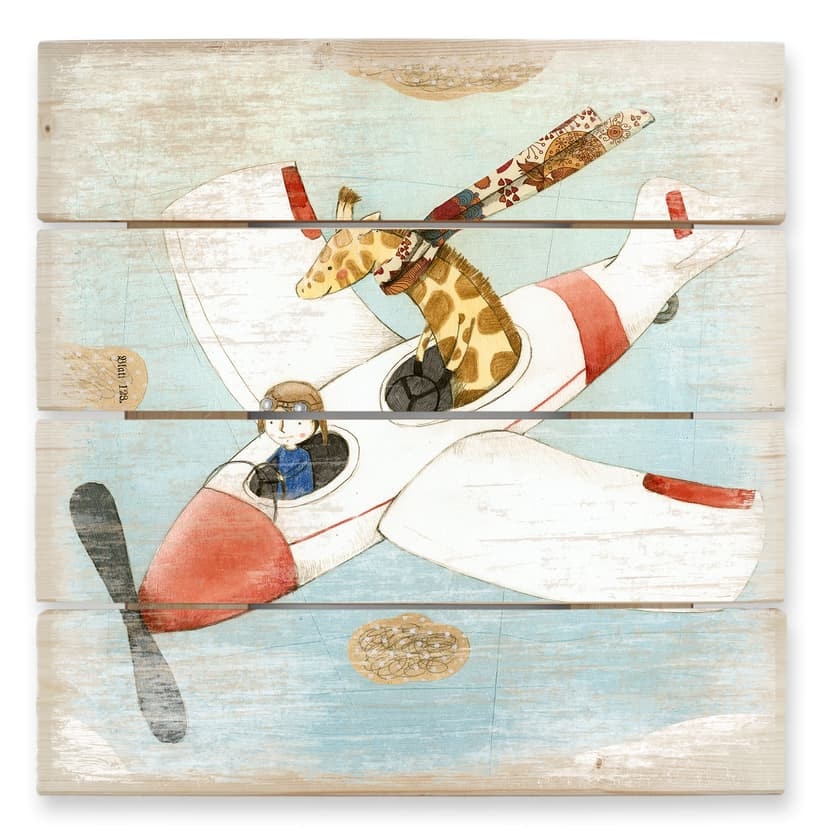 Loske Trätavla - Flyg - 40x41,5 cm