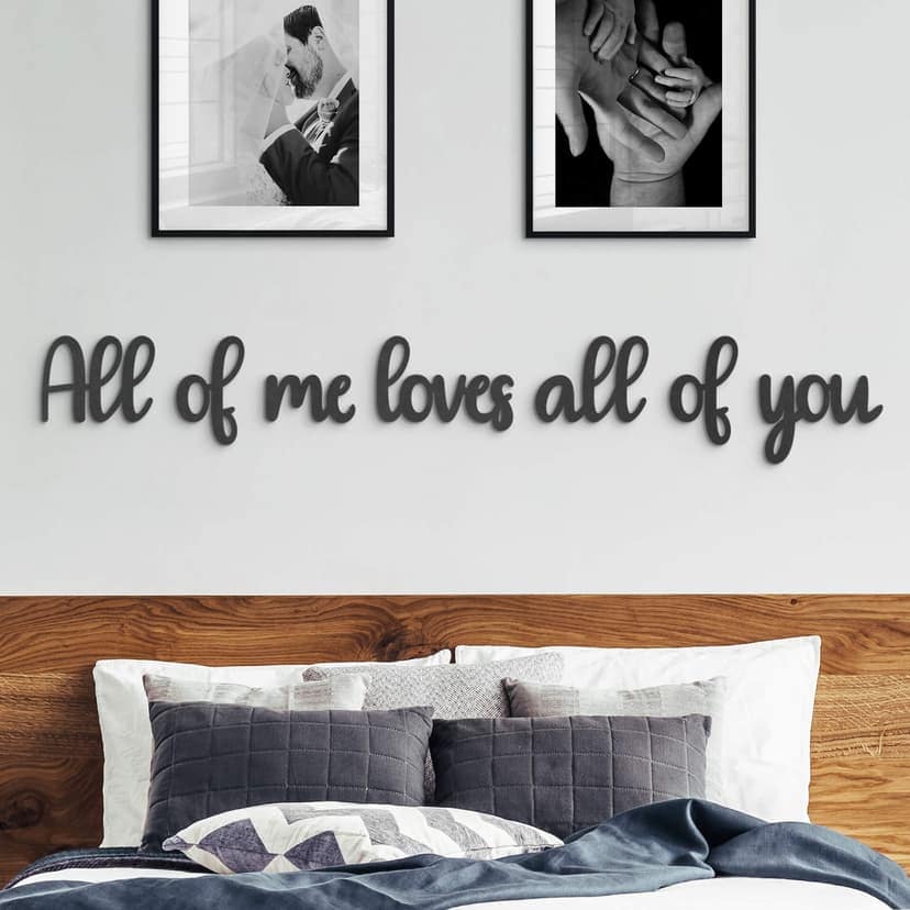 MDF - Väggdekorationer i trä - 3D-bokstäver All of me loves all of you