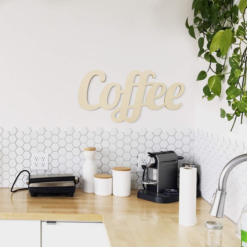Bokstäver av trä Kaffe
