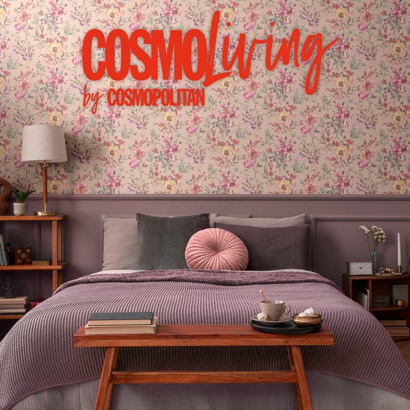 COSMOPOLITAN tapet blommor akvarell rosa persika sovrum Icke-vävd tapet