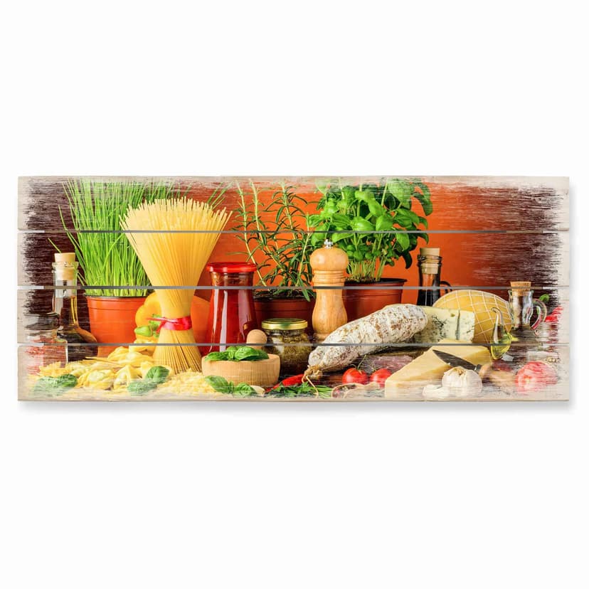 Trätavla Italiensk matlagning - Panorama