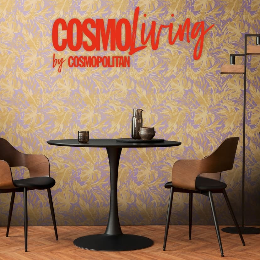 COSMOPOLITAN palmblad tapet lila guld - botanisk djungel Icke-vävd tapet