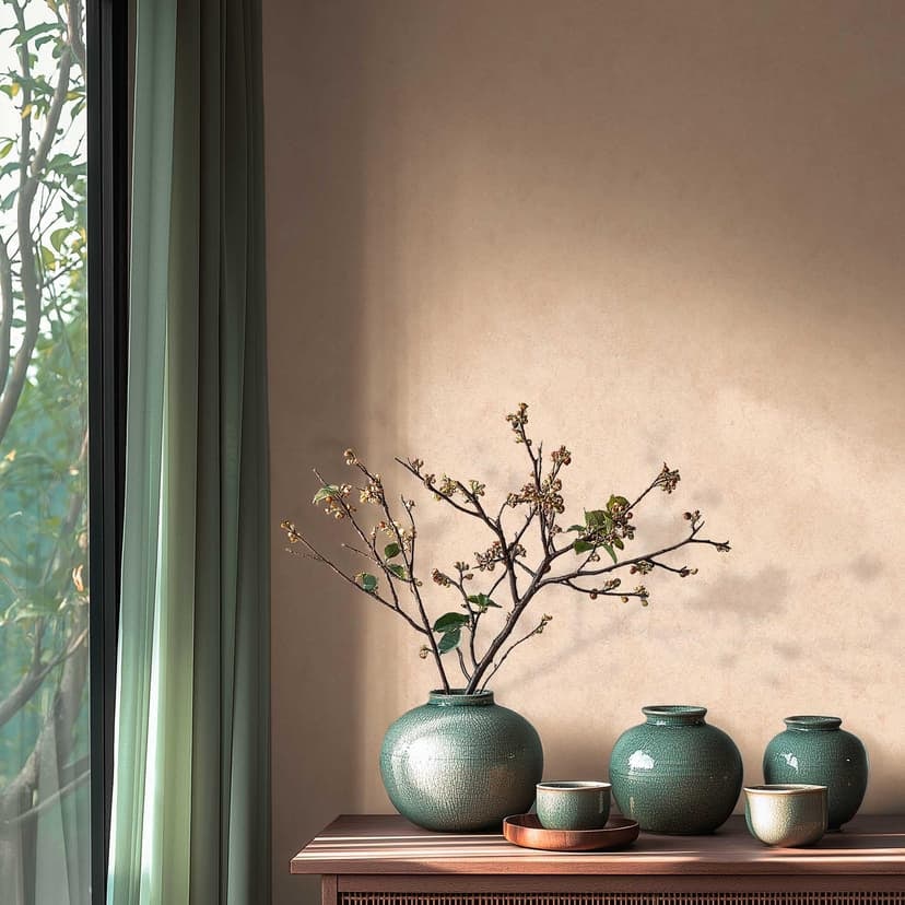 Tapet med betonglook Sand - Icke-vävd tapet med varm och naturlig textur
