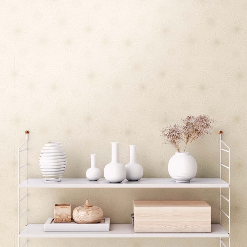 Non-woven tapet mönster beige tapet cirklar grädde design mönster tapet vardagsrum