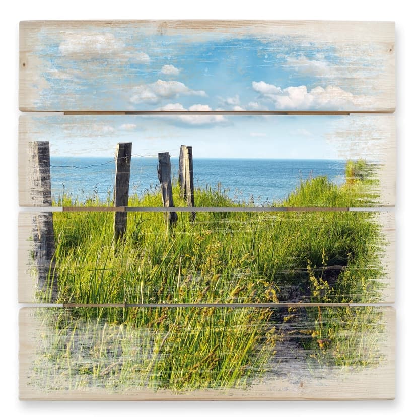 Trätavla Vägen till havet - 40x41,5 cm