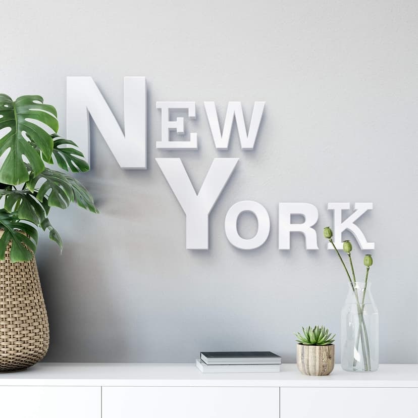 Dekorativa bokstäver 3D New York blandat