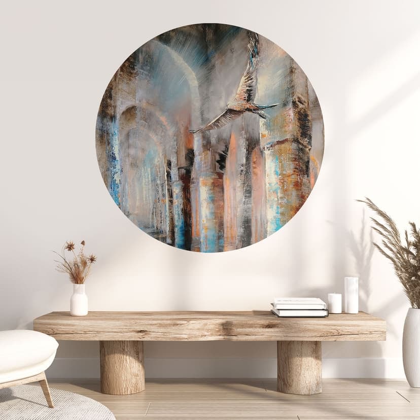 Wallsticker Flyg genom arkadhallarna - Schmucker - Rund