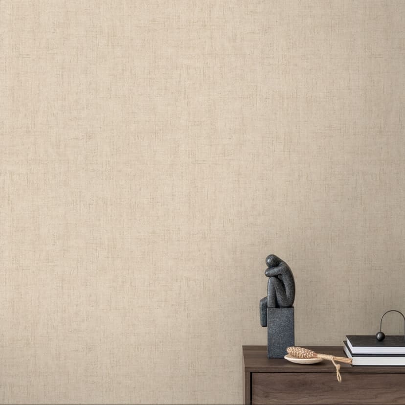 Strukturerad tapet med naturligt beige textilutseende - modern, diskret Icke-vävd tapet