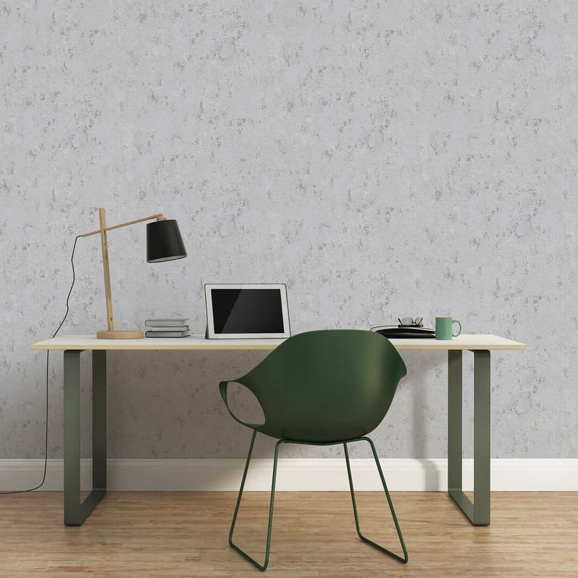 Strukturerad tapet grå silver - metallic effekt design non-woven tapet