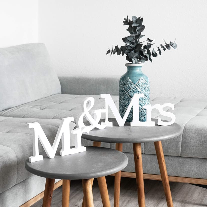 Dekorativa bokstäver 3D Mr & Mrs -Serife-