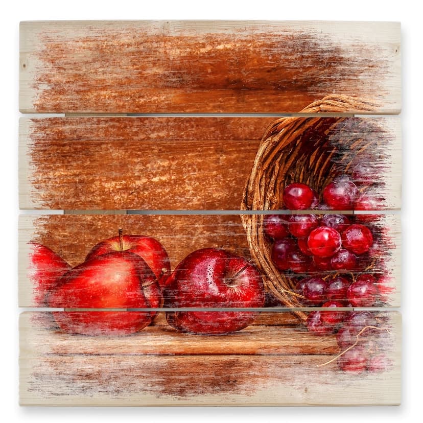 Perfoncio Trätavla - Röda frukter - 40x41,5 cm