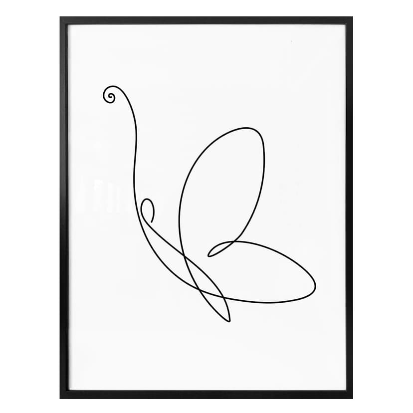 Poster Lineart - Fjäril