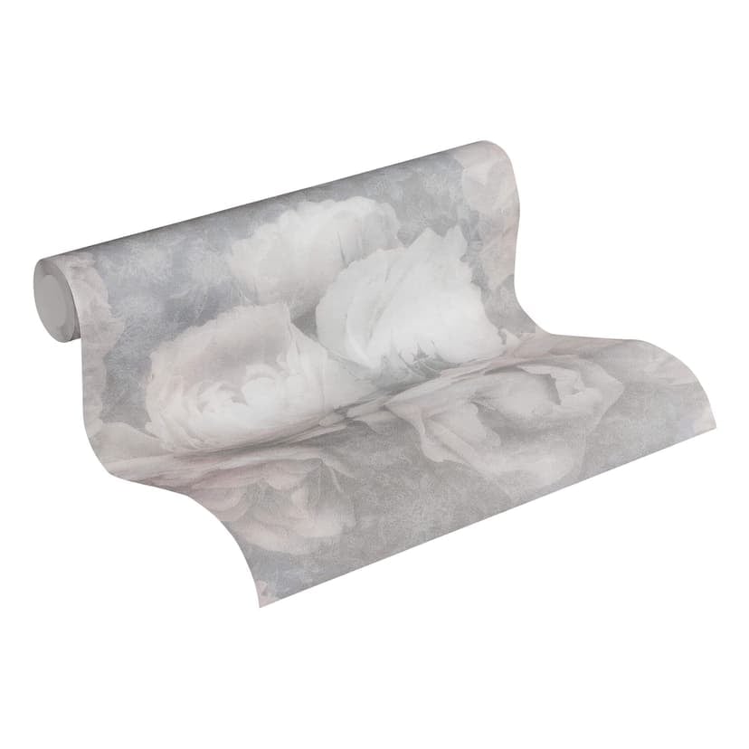 Livingwalls non-woven tapet New Walls Romantic Dream blommig tapet med rosor grå, rosa, vit