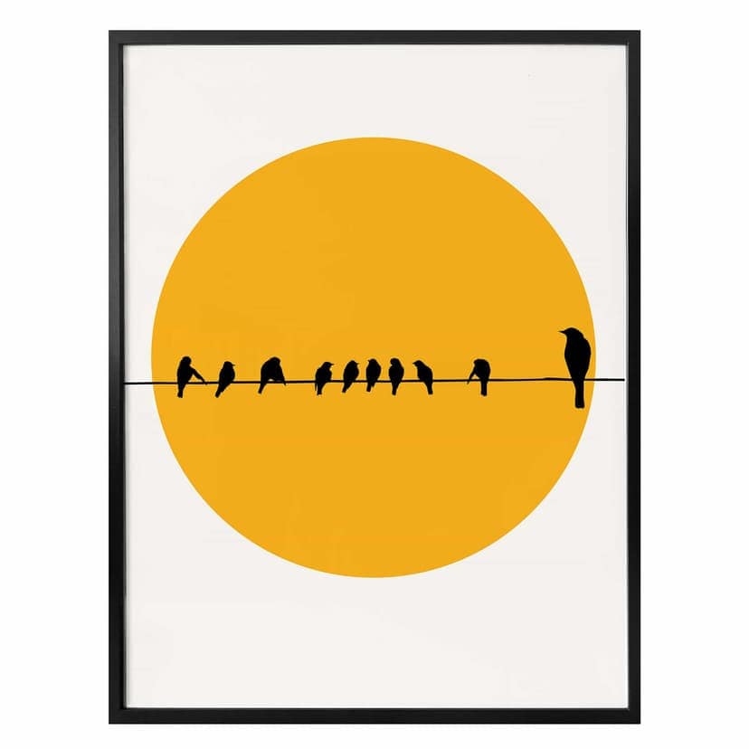 Poster Kubistika - Fågelfamilj