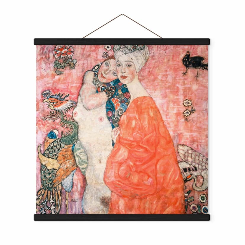 Textil poster Klimt - Flickvännerna - Kvadrat