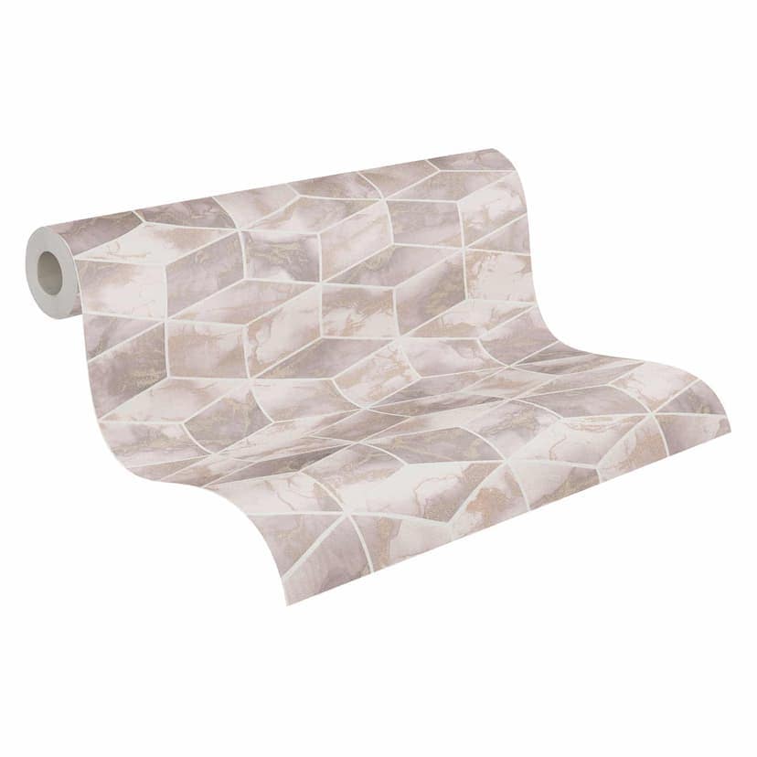 Livingwalls non-woven tapet Metropolitan Stories 3D tapet marmor look Alena St Petersburg rosa, vit