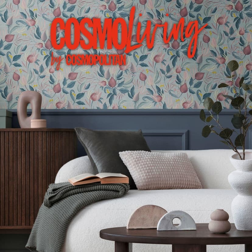 COSMOPOLITAN design tapet blommig ljusblå rosa - sovrum Icke-vävd tapet