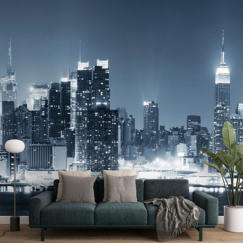 Fototapet New York på natten 1 Panorama