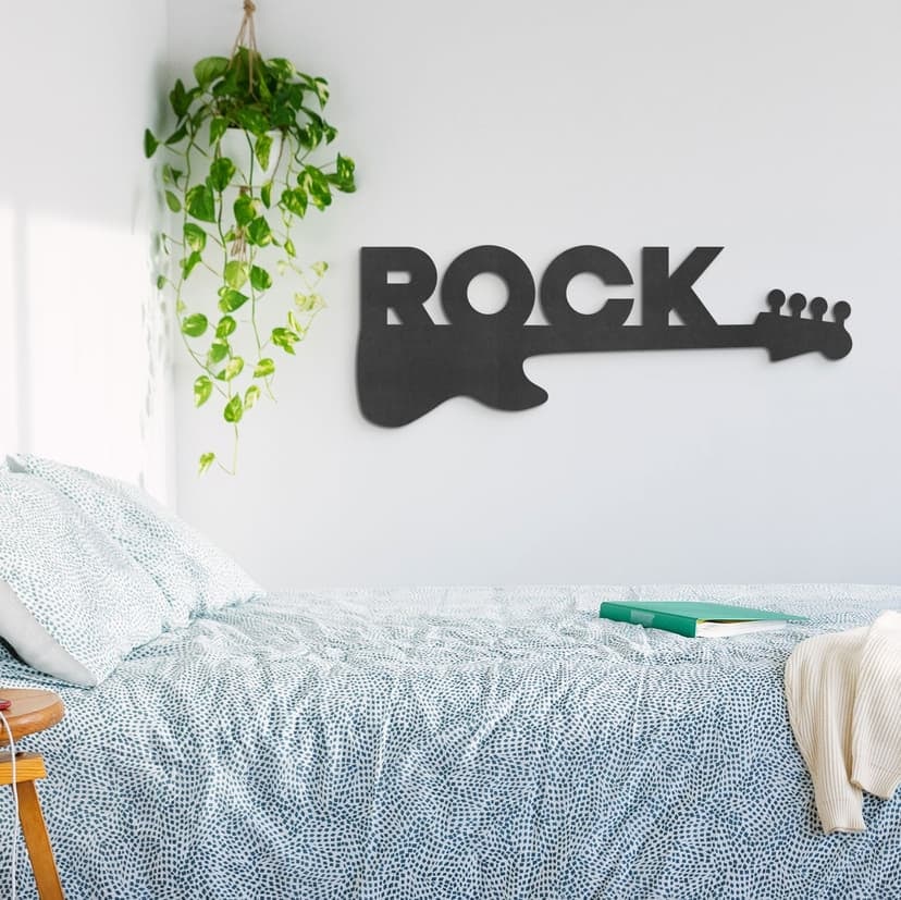 Väggdekoration gitarr rock - Väggdekorationer i trä